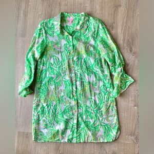 Lilly Pulitzer Button Down Coverup or Tunic Large